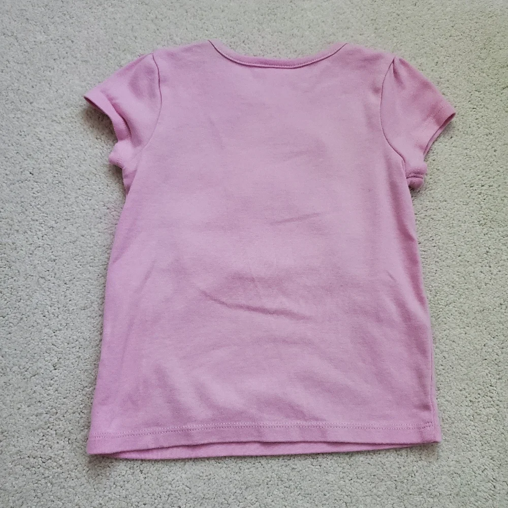 Gymboree Girls Easter Bunny Rabbit Applique Pink Short Sleeve Shirt Top sz4T
